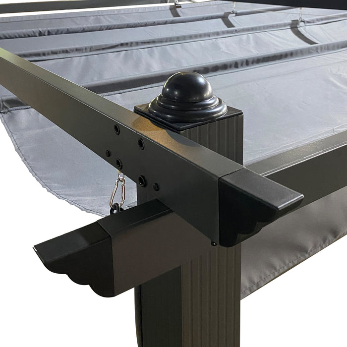13 x 10 Ft Outdoor Pergola With Canopy/Gray