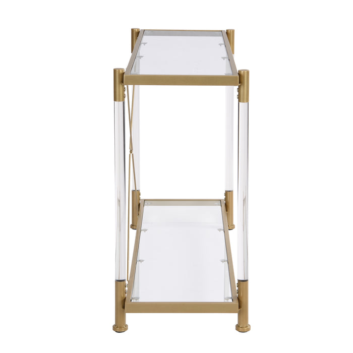 Acrylic Glass Console Table/ Gold