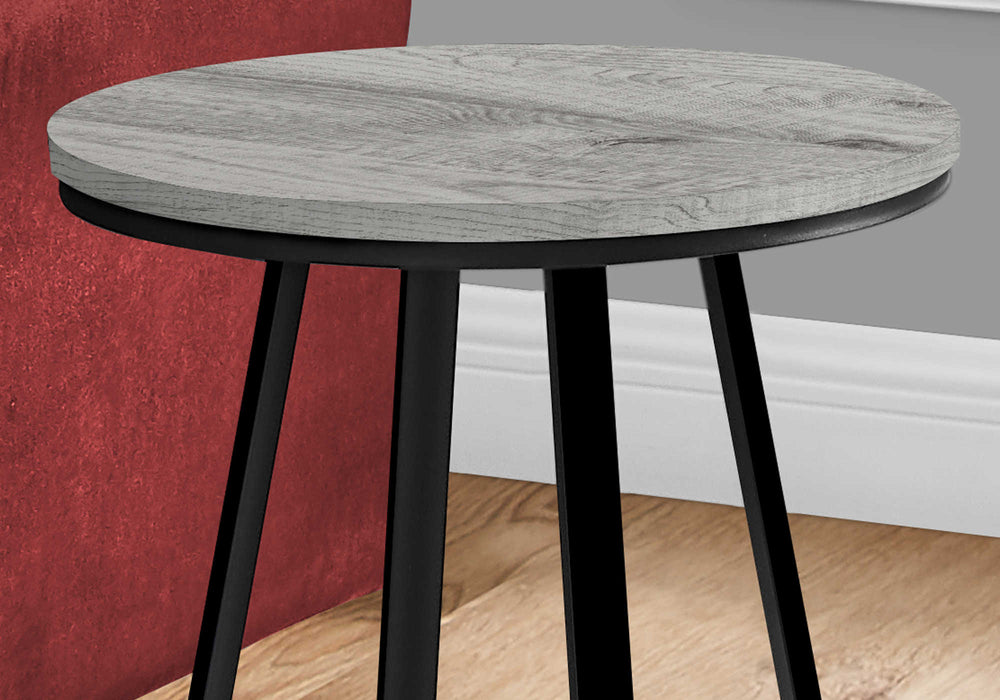 Modern Accent Table 22"H/Grey/Black Metal