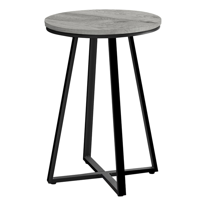 Modern Accent Table 22"H/Grey/Black Metal