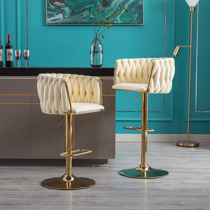 Set of 2 Bar Stools/ Ivory