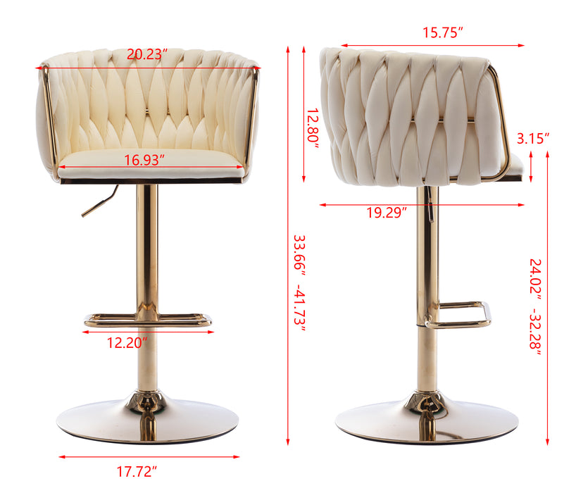 Set of 2 Bar Stools/ Ivory