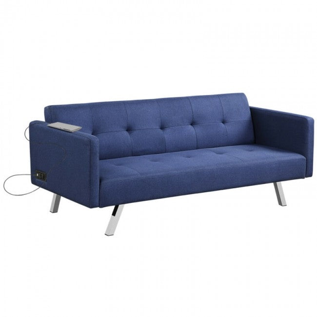 Convertible Futon Sofa Bed/Blue