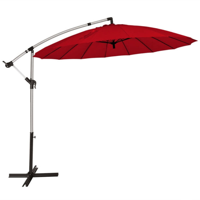 10 Feet Patio Offset Umbrella/Dark Red