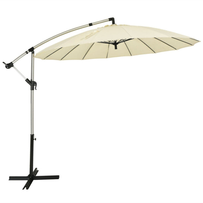 10 Feet Patio Offset Umbrella/Beige