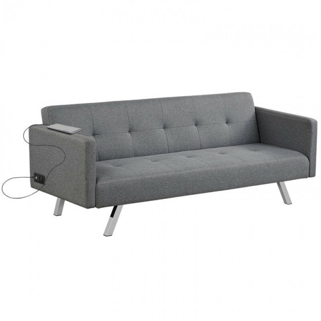 Convertible Futon Sofa Bed/Grey