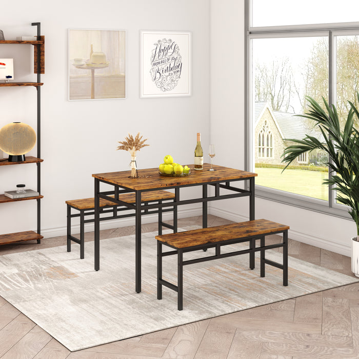 Dining table set 3PC/ Rustic Brown