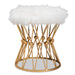 Leonie White Faux Fur Ottoman - Cool Stuff & Accessories