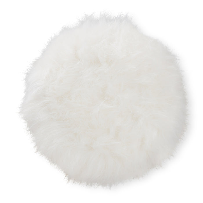 Leonie White Faux Fur Ottoman - Cool Stuff & Accessories