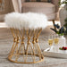 Leonie White Faux Fur Ottoman - Cool Stuff & Accessories