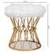 Leonie White Faux Fur Ottoman - Cool Stuff & Accessories