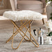 Valle White Faux Fur Ottoman - Cool Stuff & Accessories