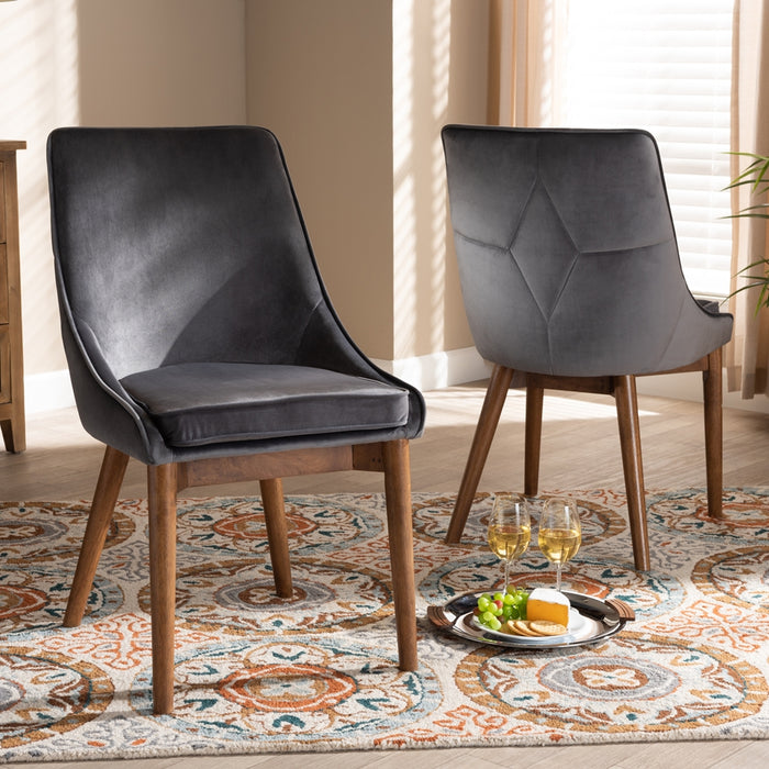Gilmore Upholstered Dining Chair Set of 2 Grey