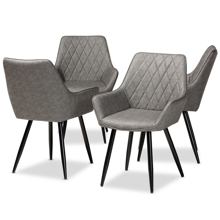 Astrid Dining Chair Set of 4 Grey/Black