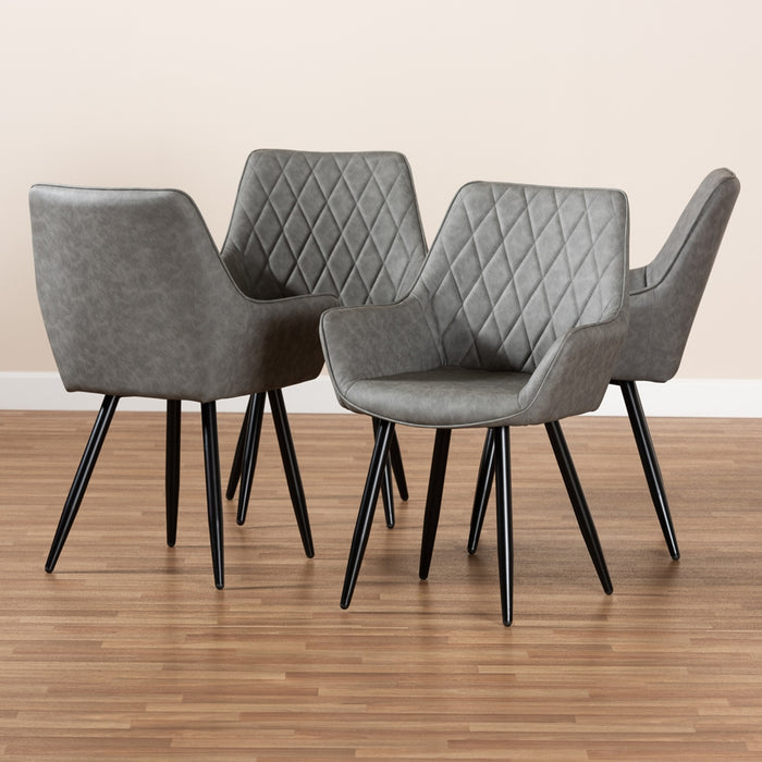Astrid Dining Chair Set of 4 Grey/Black