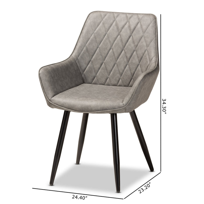 Astrid Dining Chair Set of 4 Grey/Black
