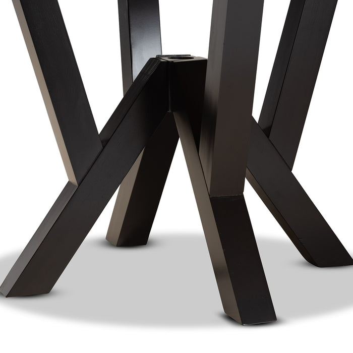 Irene Modern Round Wood Dining Table Dark Brown