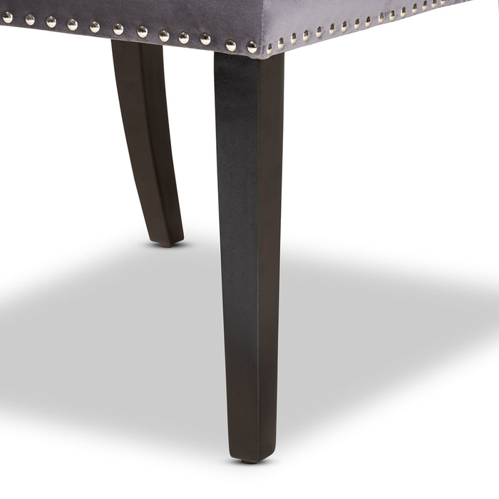 Lamont Upholstered Wingback Dining Chair Grey Velvet
