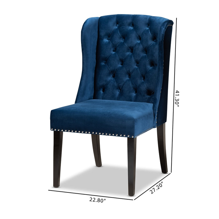 Lamont Upholstered Wingback Dining Chair Navy Blue