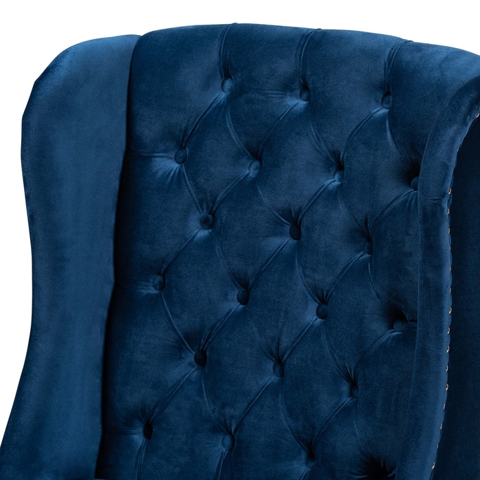 Lamont Upholstered Wingback Dining Chair Navy Blue