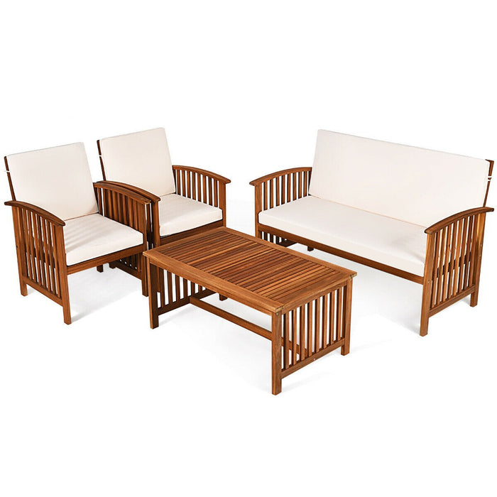 4PCS Patio Solid Wood Furniture Set - Cool Stuff & Accessories