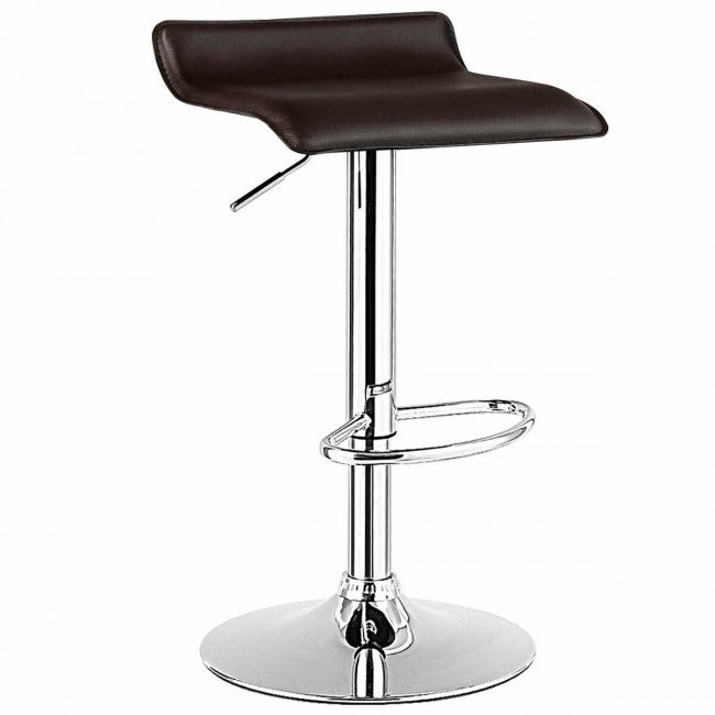 PU Leather Backless Bar Stools Set Of 2/Coffee