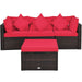 4 Pcs Ottoman Garden Deck Patio Rattan Wicker Furniture Set Cushioned Sofa - Cool Stuff & Accessories