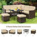 6 Pcs Patio Rattan Dining Sofa Funiture Set - Cool Stuff & Accessories