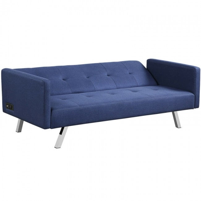 Convertible Futon Sofa Bed/Blue