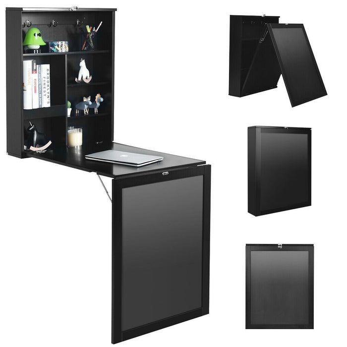 Convertible Wall Mounted Table with A Chalkboard/Black - Cool Stuff & Accessories