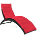 Folding Patio Rattan Portable Lounge Chair Chaise with Cushion/Red - Cool Stuff & Accessories