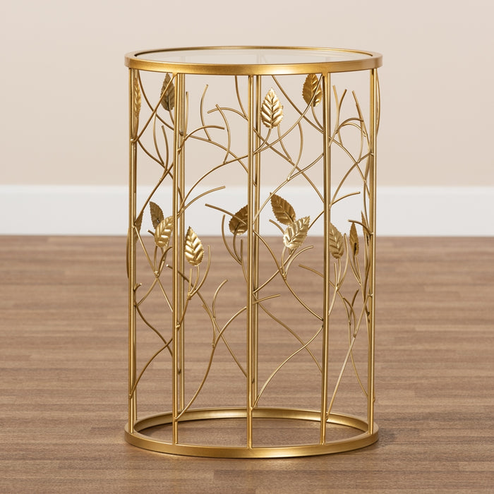 Anaya Glass Leaf End Table - Cool Stuff & Accessories