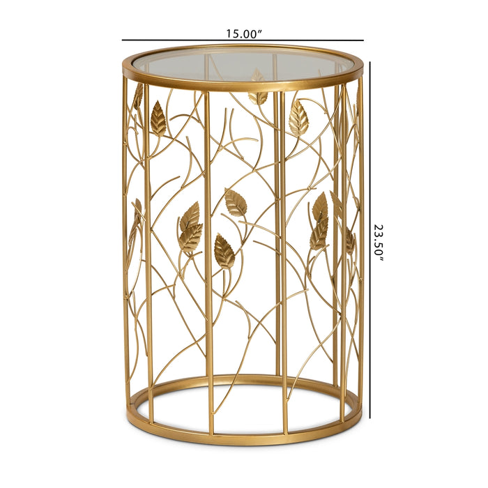 Anaya Glass Leaf End Table - Cool Stuff & Accessories