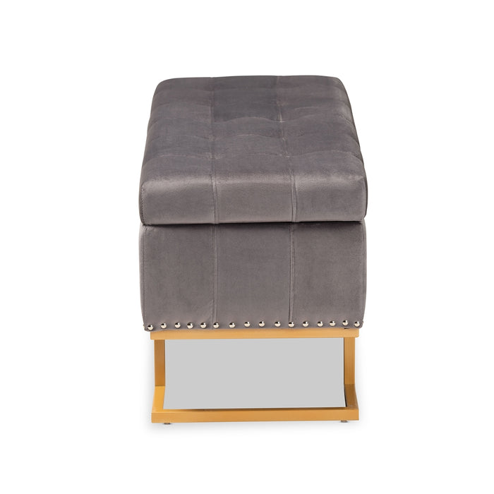 Ellery Upholstered Storage Ottoman Grey