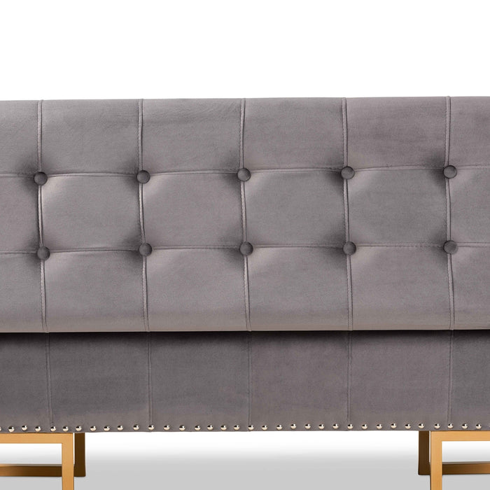 Ellery Upholstered Storage Ottoman Grey