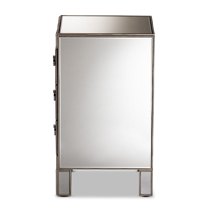 Ewan 3 Drawer Mirrored Nightstand - Cool Stuff & Accessories