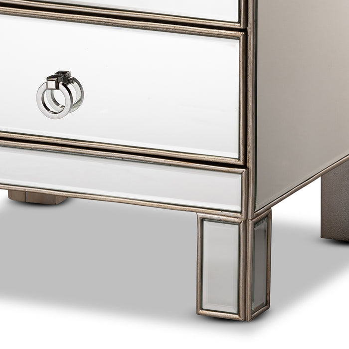 Ewan 3 Drawer Mirrored Nightstand - Cool Stuff & Accessories