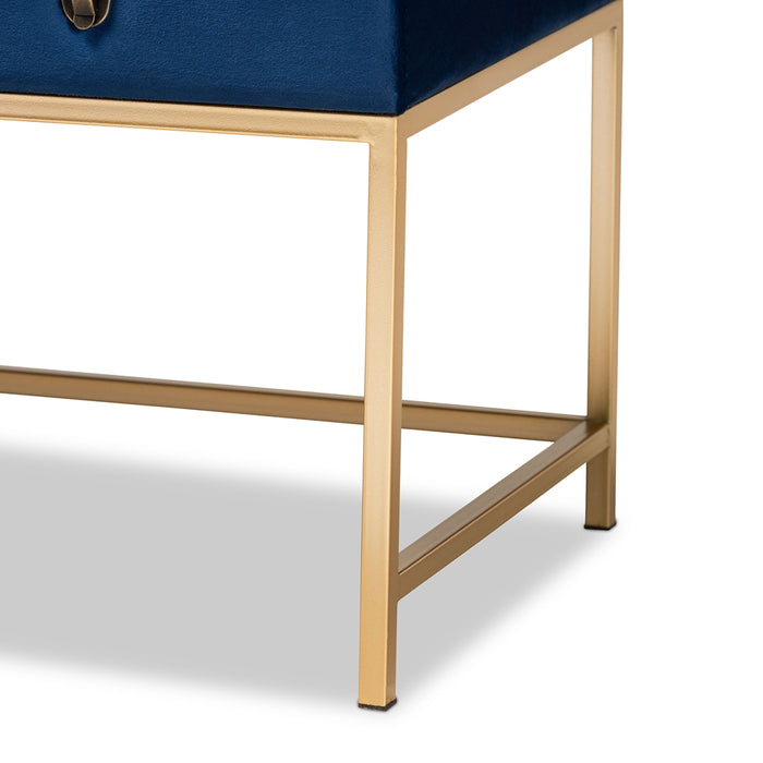 Aliana Upholstered Storage Ottoman/Navy - Cool Stuff & Accessories