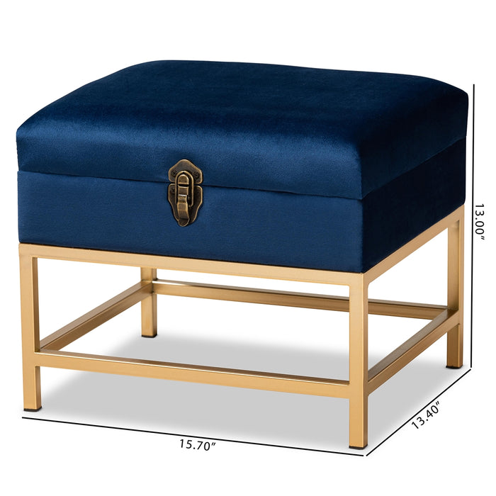 Aliana Small Storage Ottoman/Navy - Cool Stuff & Accessories