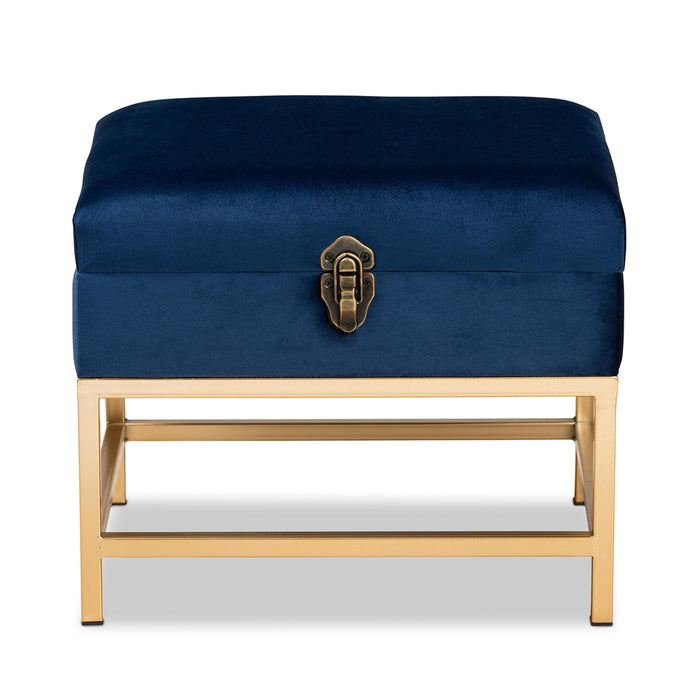 Aliana Small Storage Ottoman/Navy - Cool Stuff & Accessories