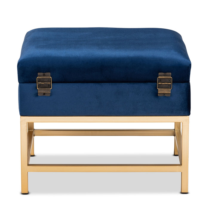 Aliana Small Storage Ottoman/Navy - Cool Stuff & Accessories