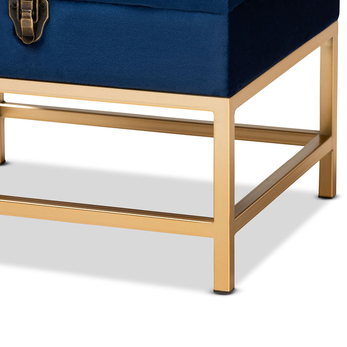 Aliana Small Storage Ottoman/Navy - Cool Stuff & Accessories