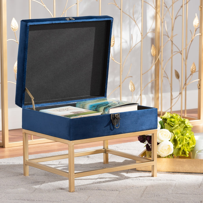 Aliana Small Storage Ottoman/Navy - Cool Stuff & Accessories