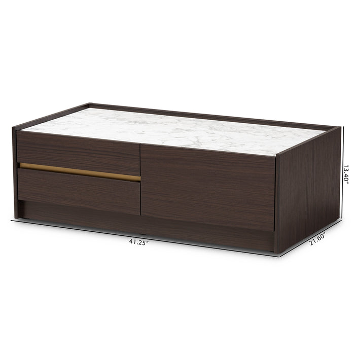Walker Coffee Table With Faux Marble Top