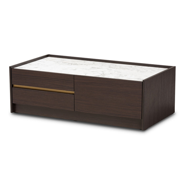 Walker Coffee Table With Faux Marble Top