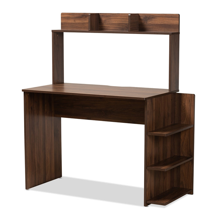Garnet Wood Desk With Shelves