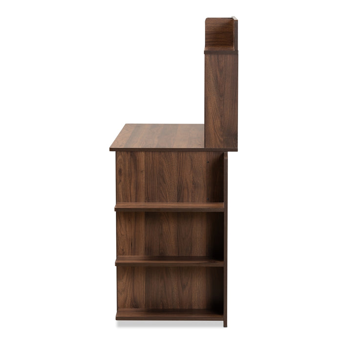 Garnet Wood Desk With Shelves