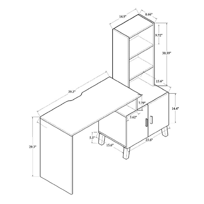 JAEGER STORAGE DESK WITH SHELVES