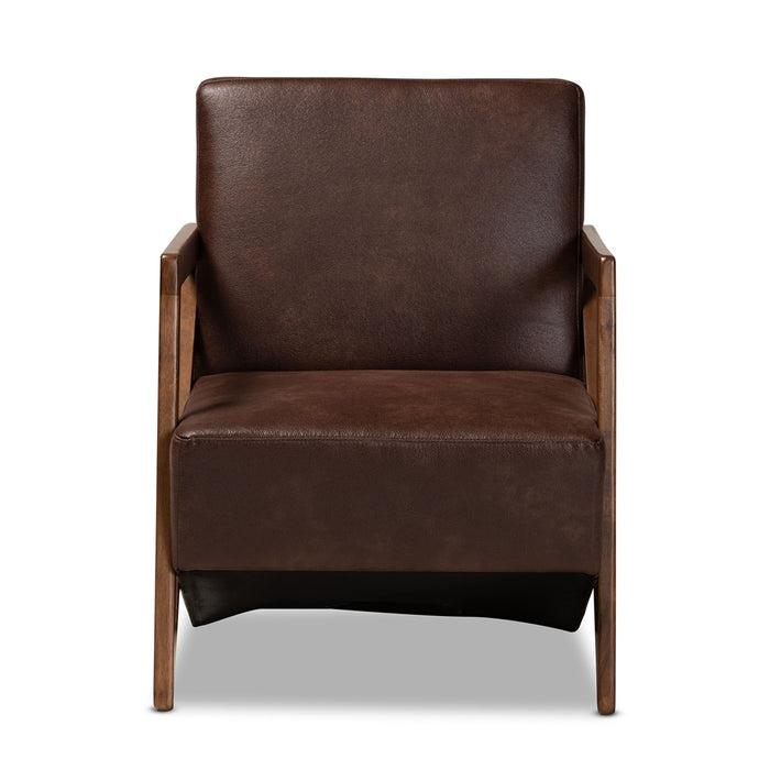 Christa Mid Century Faux Leather Accent Chair/ Walnut Brown - Cool Stuff & Accessories