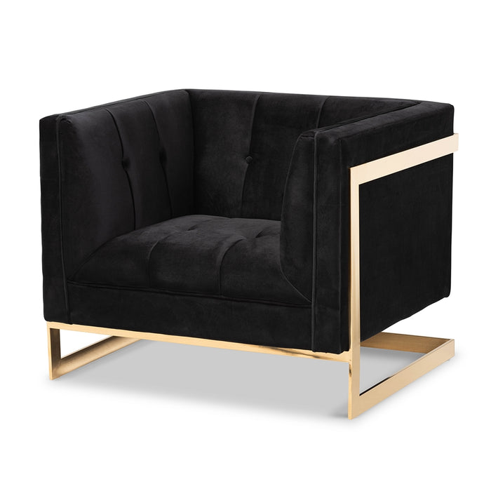 Ambra Armchair With Gold Tone Frame